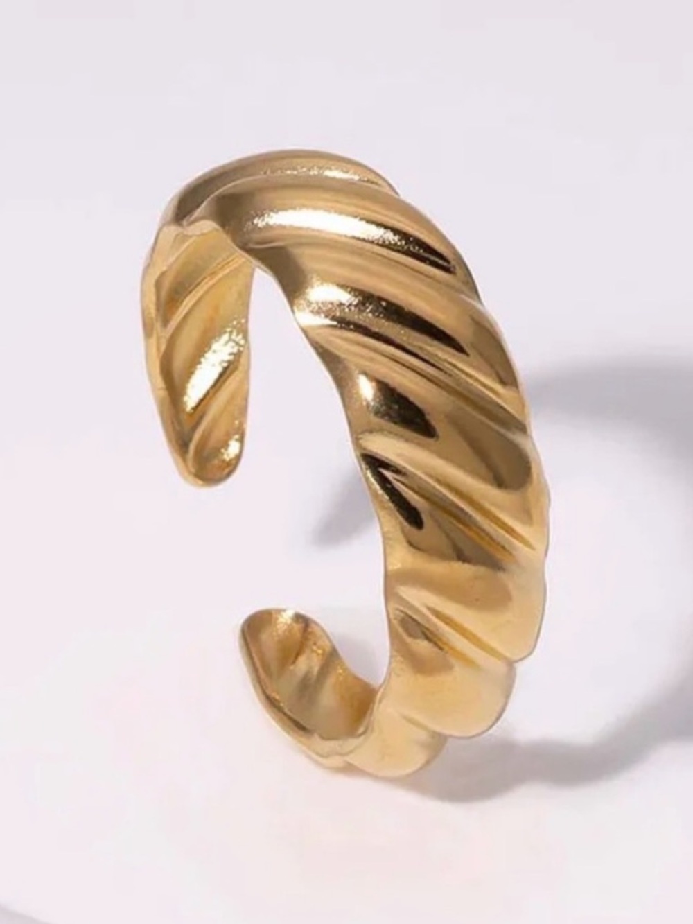 NWOT Gold Twist Cuff Ring | PVD Coated Stainless Steel